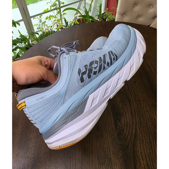 Hoka Mens Trainers Bondi 7 Lace-Up Low-Top Running Sneakers Mesh - Picture 2 of 16